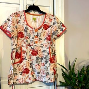 BabyDoll Scrub top Flowers